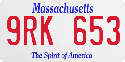 MA license plate 9RK653