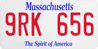 MA license plate 9RK656