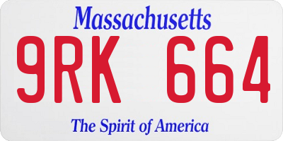 MA license plate 9RK664