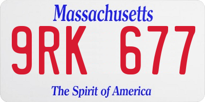 MA license plate 9RK677
