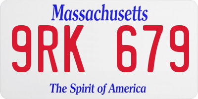 MA license plate 9RK679