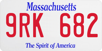 MA license plate 9RK682