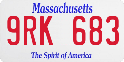 MA license plate 9RK683