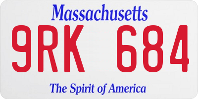 MA license plate 9RK684