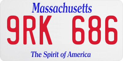 MA license plate 9RK686