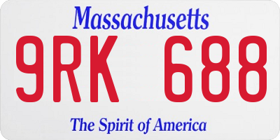 MA license plate 9RK688