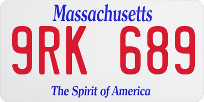 MA license plate 9RK689