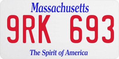 MA license plate 9RK693