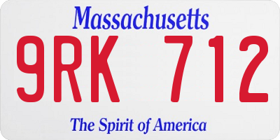 MA license plate 9RK712