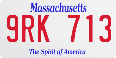 MA license plate 9RK713