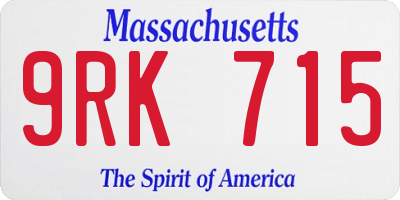 MA license plate 9RK715