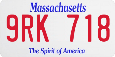 MA license plate 9RK718