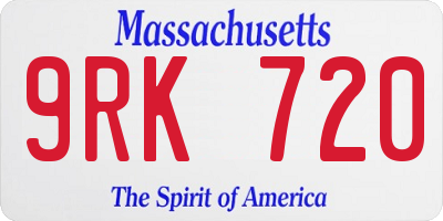 MA license plate 9RK720