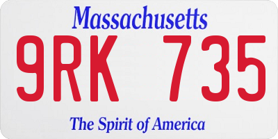 MA license plate 9RK735