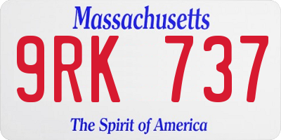MA license plate 9RK737