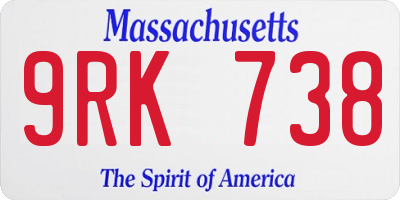 MA license plate 9RK738