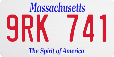 MA license plate 9RK741