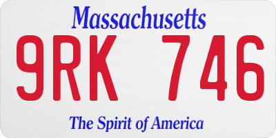MA license plate 9RK746