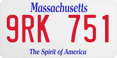 MA license plate 9RK751