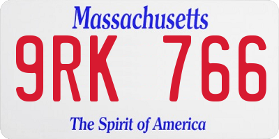 MA license plate 9RK766