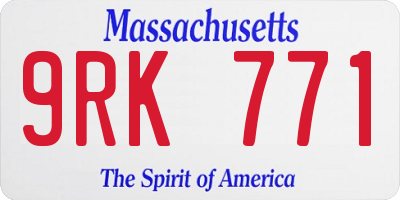 MA license plate 9RK771