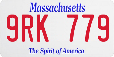 MA license plate 9RK779