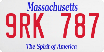 MA license plate 9RK787