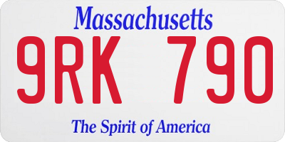 MA license plate 9RK790