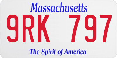 MA license plate 9RK797