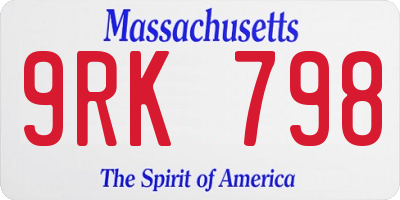 MA license plate 9RK798