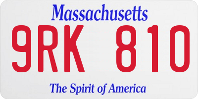 MA license plate 9RK810