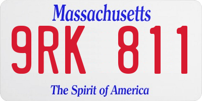 MA license plate 9RK811