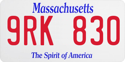 MA license plate 9RK830