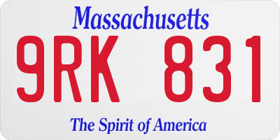 MA license plate 9RK831