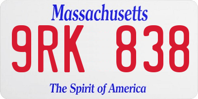 MA license plate 9RK838