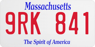 MA license plate 9RK841