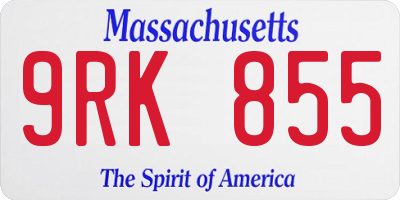 MA license plate 9RK855