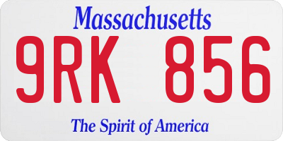 MA license plate 9RK856