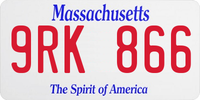 MA license plate 9RK866