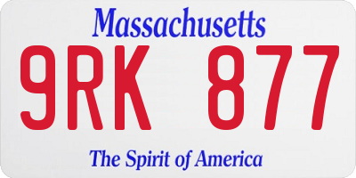 MA license plate 9RK877