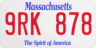 MA license plate 9RK878