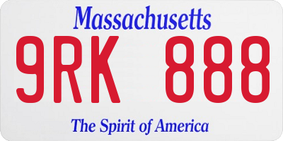 MA license plate 9RK888