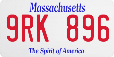 MA license plate 9RK896