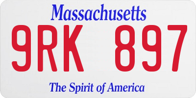 MA license plate 9RK897