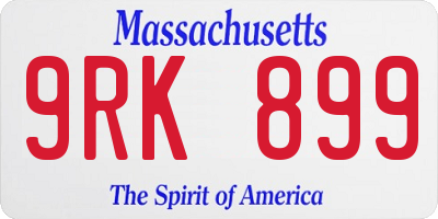 MA license plate 9RK899