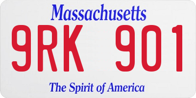 MA license plate 9RK901