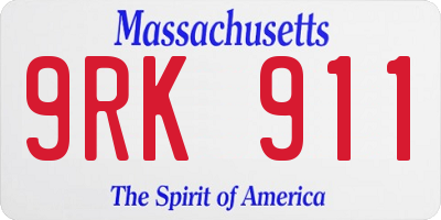 MA license plate 9RK911
