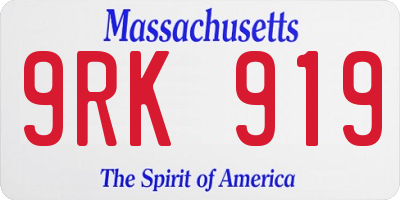 MA license plate 9RK919