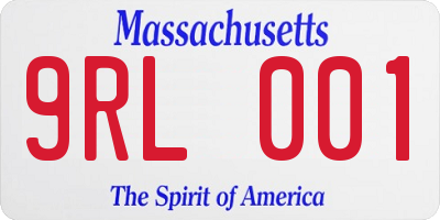 MA license plate 9RL001