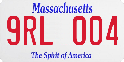 MA license plate 9RL004